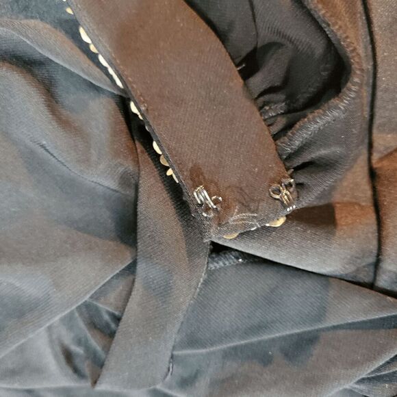 Apart Dress Womens 8 Black Gold Stud Rhinestone Long Formal Ball Sleeveless Gown - Picture 4 of 12